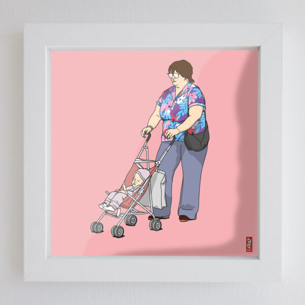 Woman with Child in Stroller von Duane Hanson · Neue Klare Linie