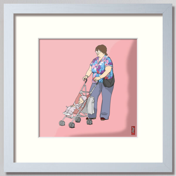 Woman with Child in Stroller von Duane Hanson · Neue Klare Linie